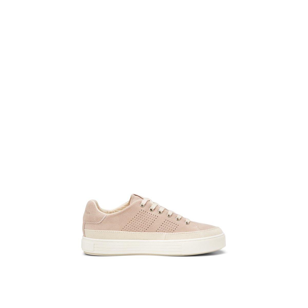 Baskets en cuir velours avec bande en reps rouge, MARC O'POLO