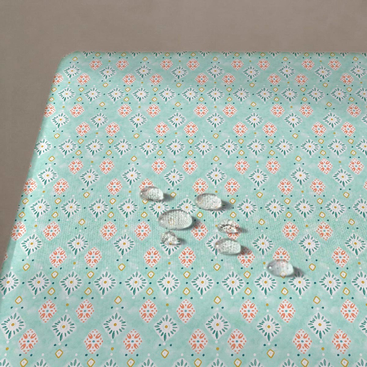 Nappe anti-taches Africa - 100% coton - turquoise, NAF NAF HOME