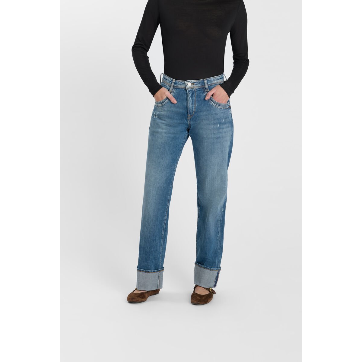 Jeans loose, large 400/28 loose , longueur 34 blue, LE TEMPS DES CERISES
