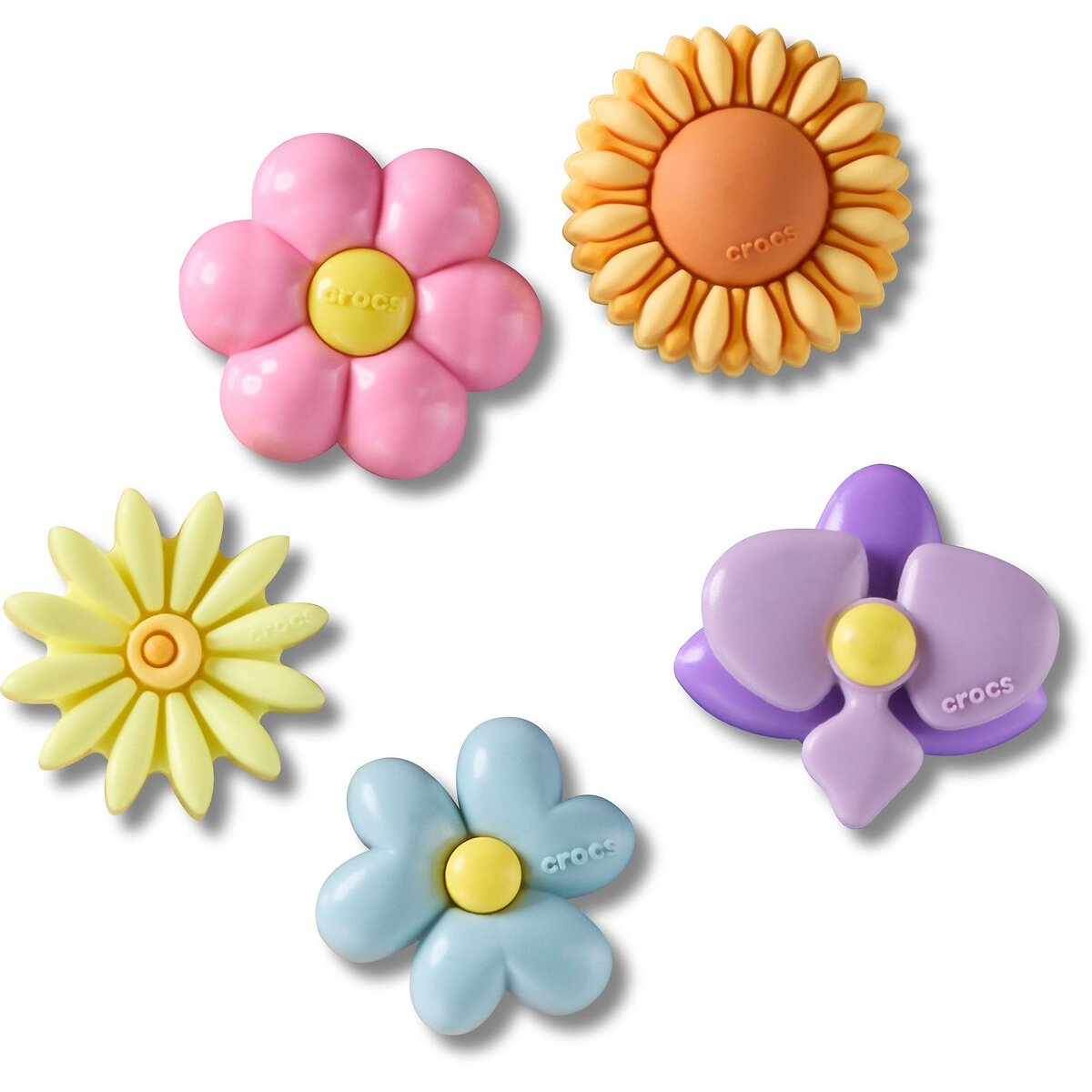 Lot de 5 Jibbitz Puffy Flowers multicolore, CROCS
