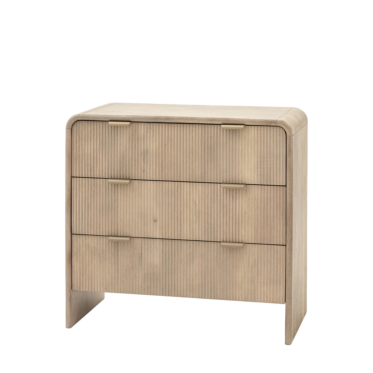 Corven Fluted Mango Wood 3 Drawer Chest wood, SO'HOME