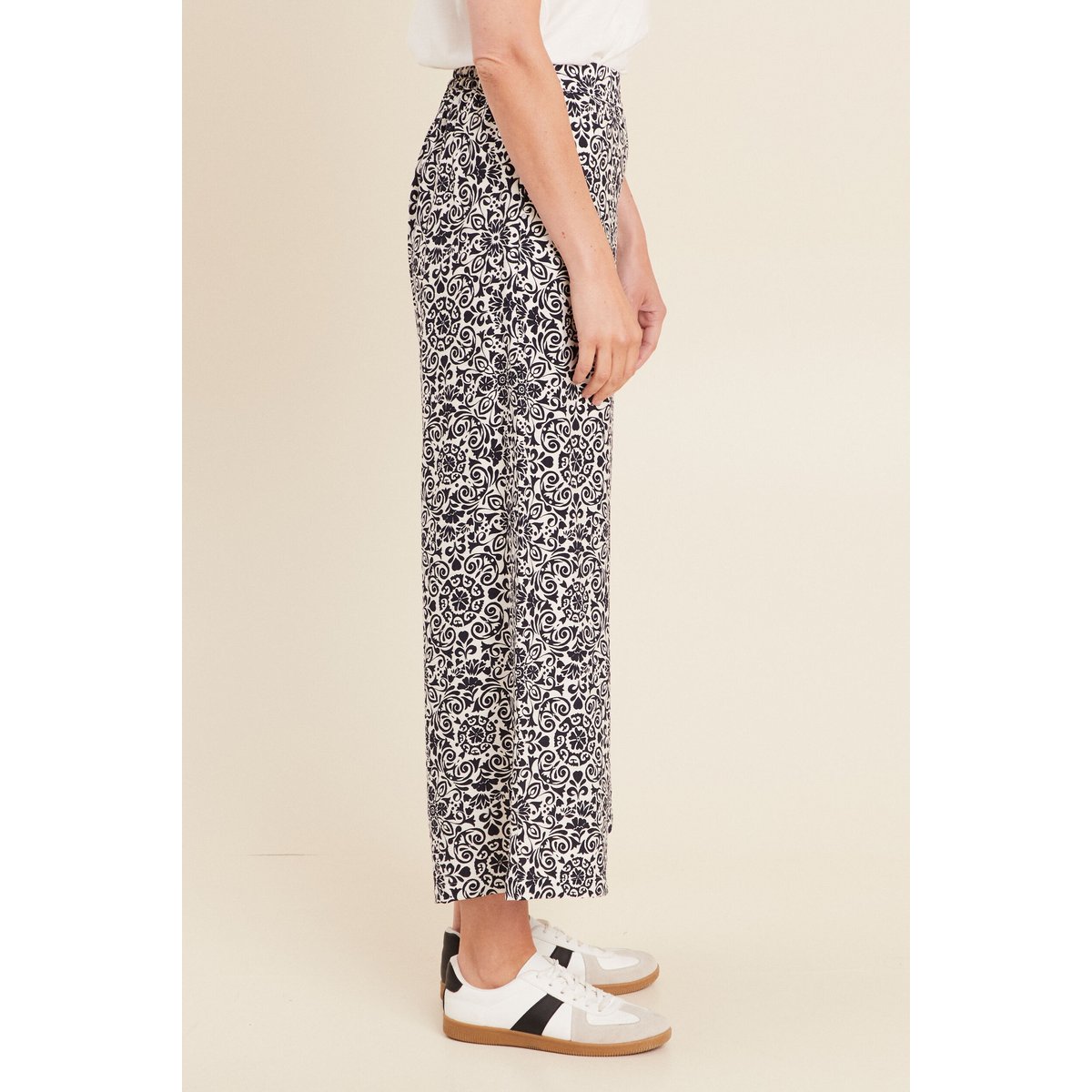 Pantalon 7/8ème taille haute bleu marine, BREAL