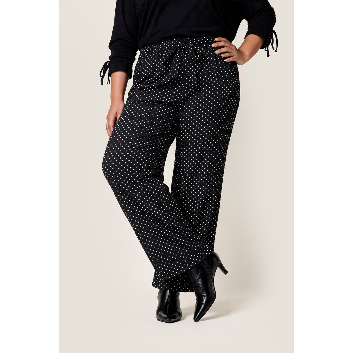Pantalon en jersey noir, ULLA POPKEN