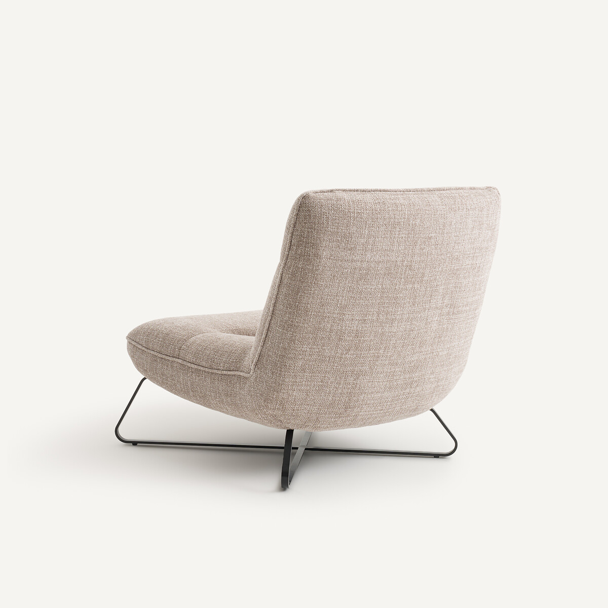 Fauteuil en tissu texturé chiné, HELMA marron glacé, AM.PM
