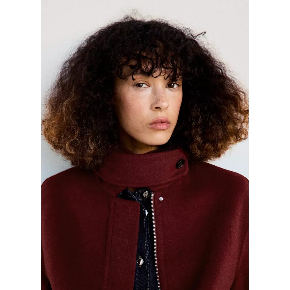 Veste bomber laine rouge, MANGO