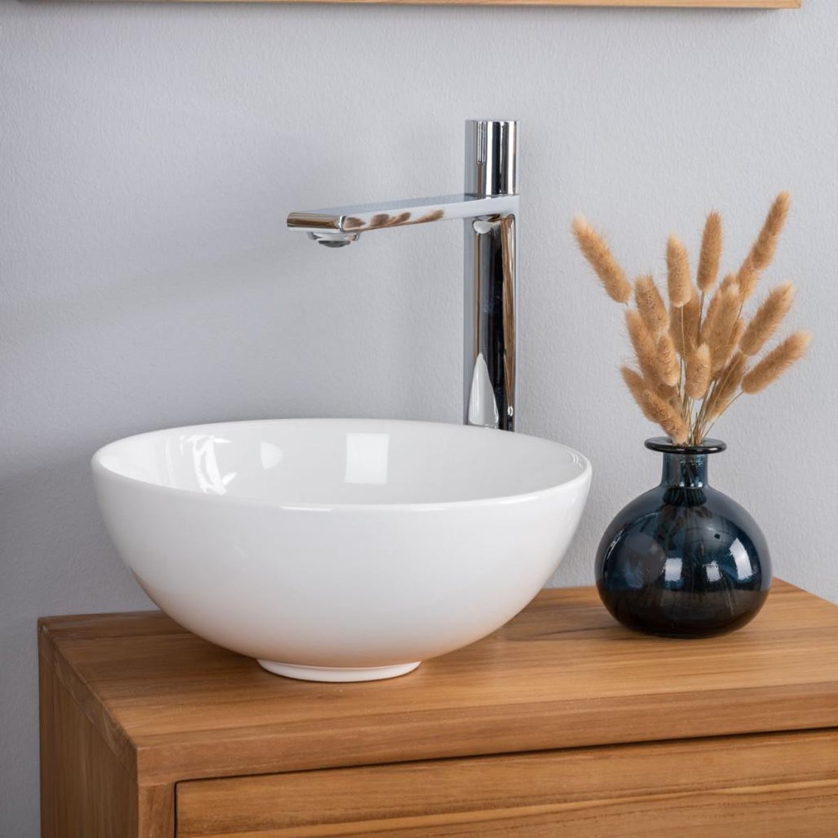 Petite vasque en céramique ronde 28 cm LUNA blanc, WANDA COLLECTION