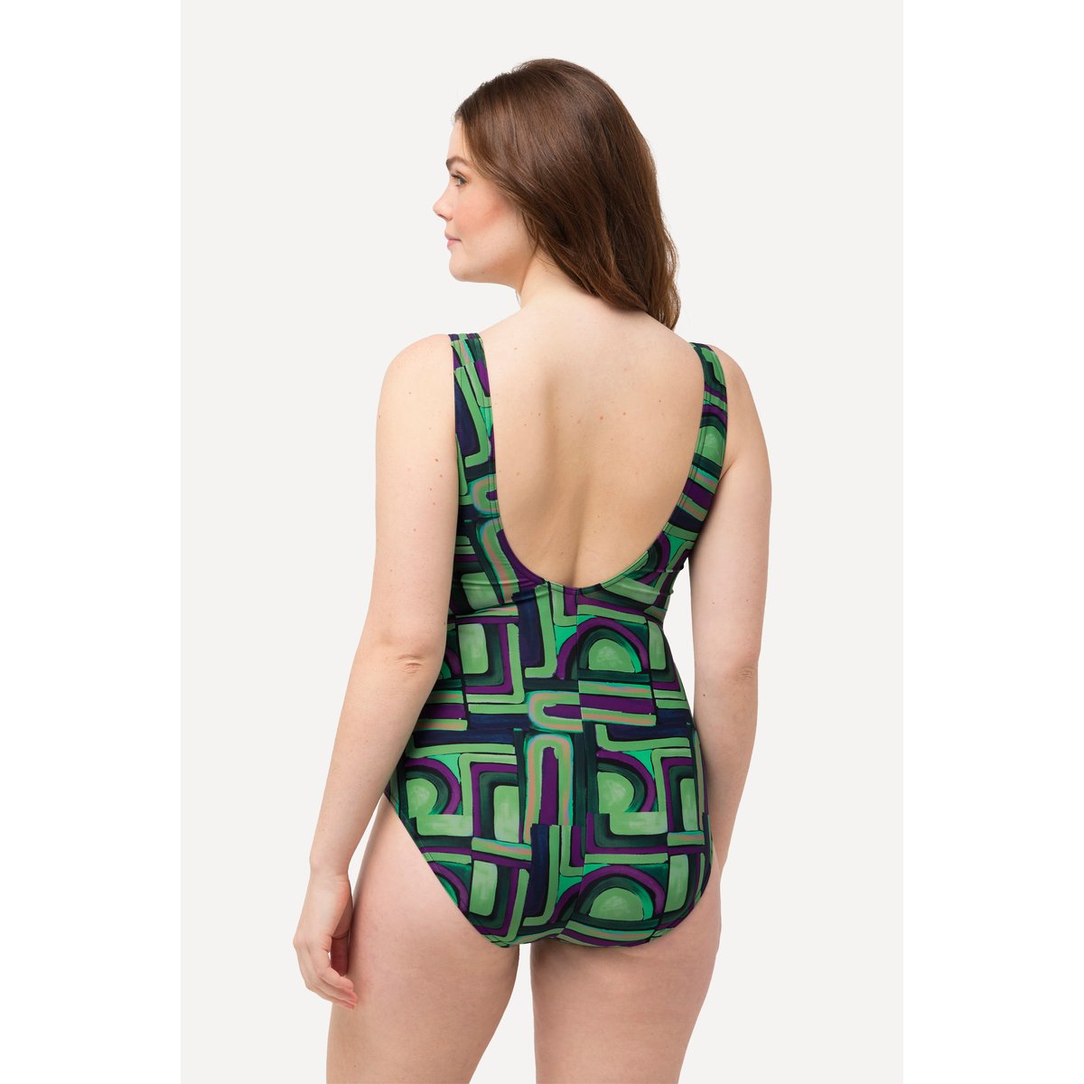 Maillot de bain à tissu graphique forêt verte, ULLA POPKEN