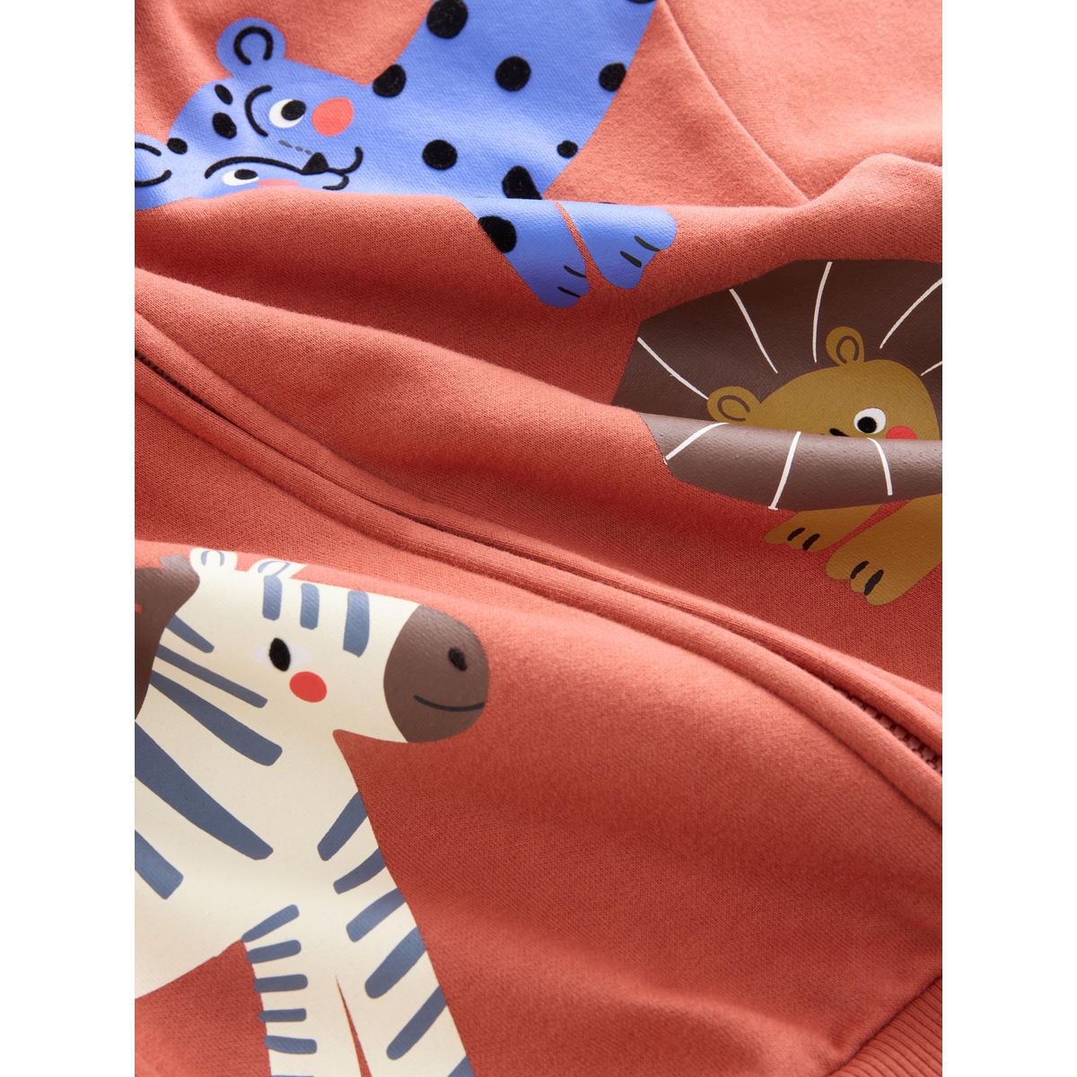Sweat à capuche zippé et imprimé marron fauve, NEXT