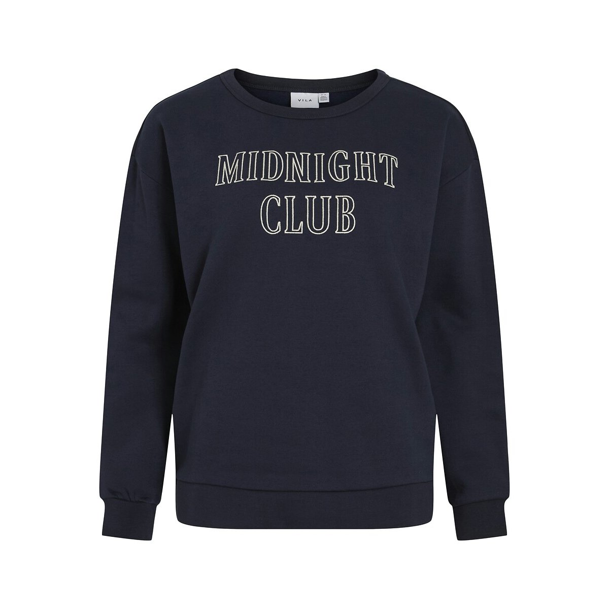 Slogan Print Sweatshirt with Crew Neck navy, VILA