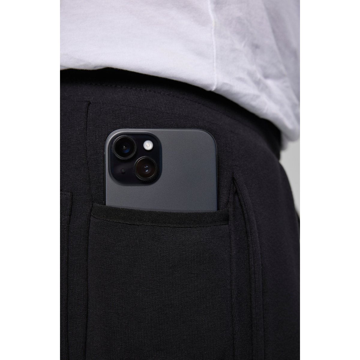 Pantalon de sport, fitness, molleton noir, JP1880