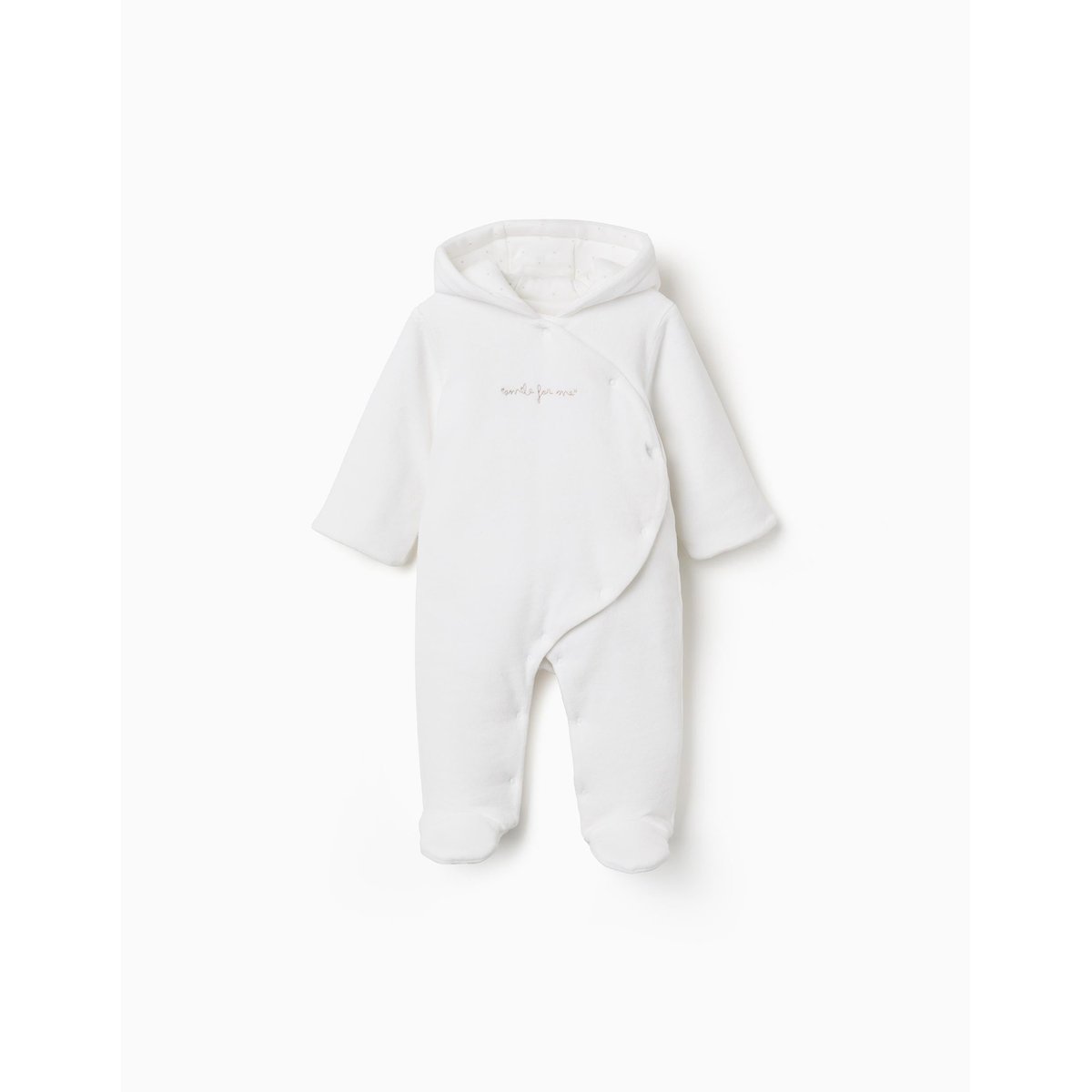 Combipilote en velours rembourré avec capuche et broderie blanc, ZIPPY