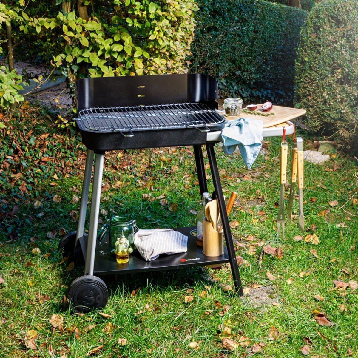 Barbecue à charbon avec cuve en fonte noir, SOMAGIC