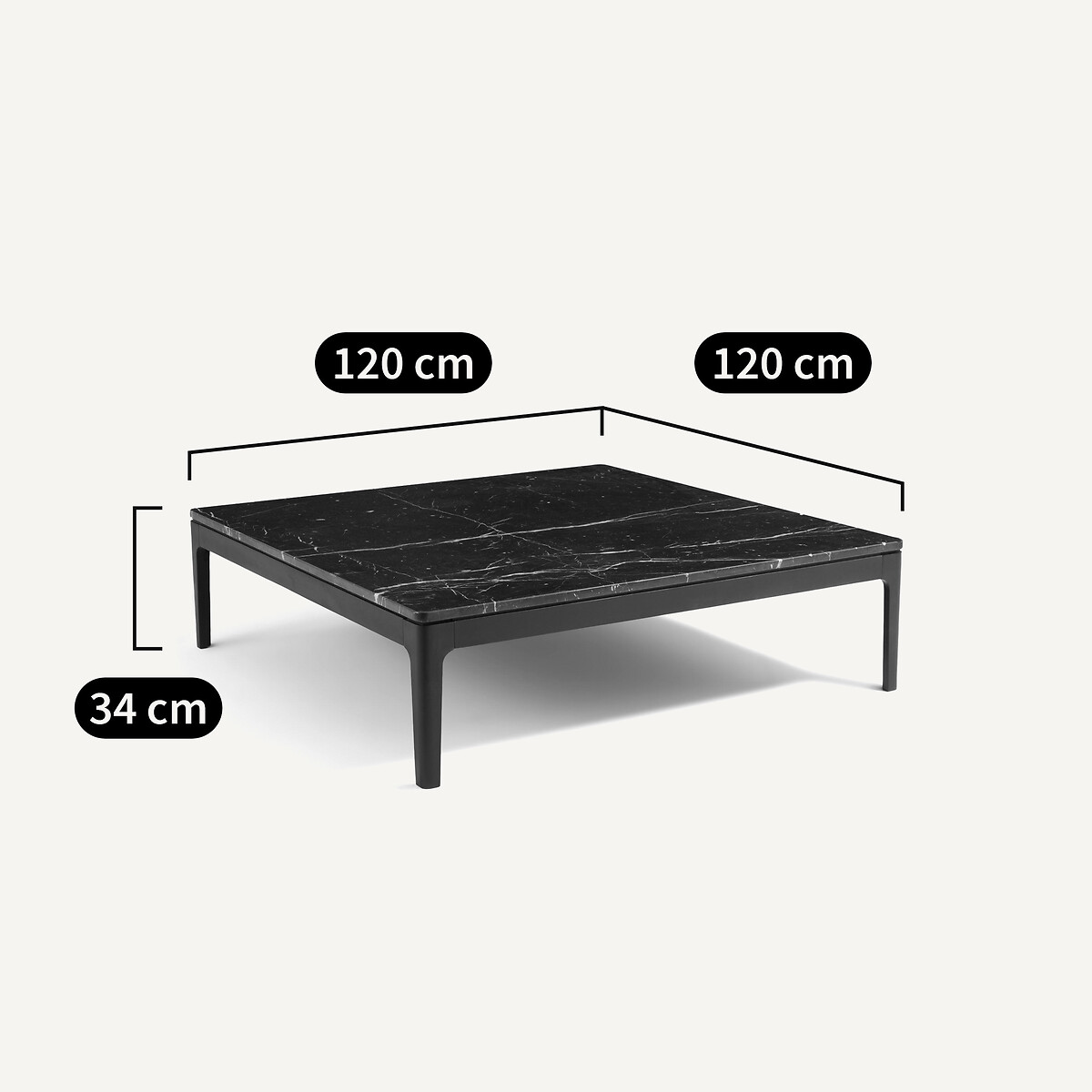 Mesa de centro de mármol negro y roble macizo, Helda, diseño de Emmanuel Gallina mármol negro, EMMANUEL GALLINA X AM.PM