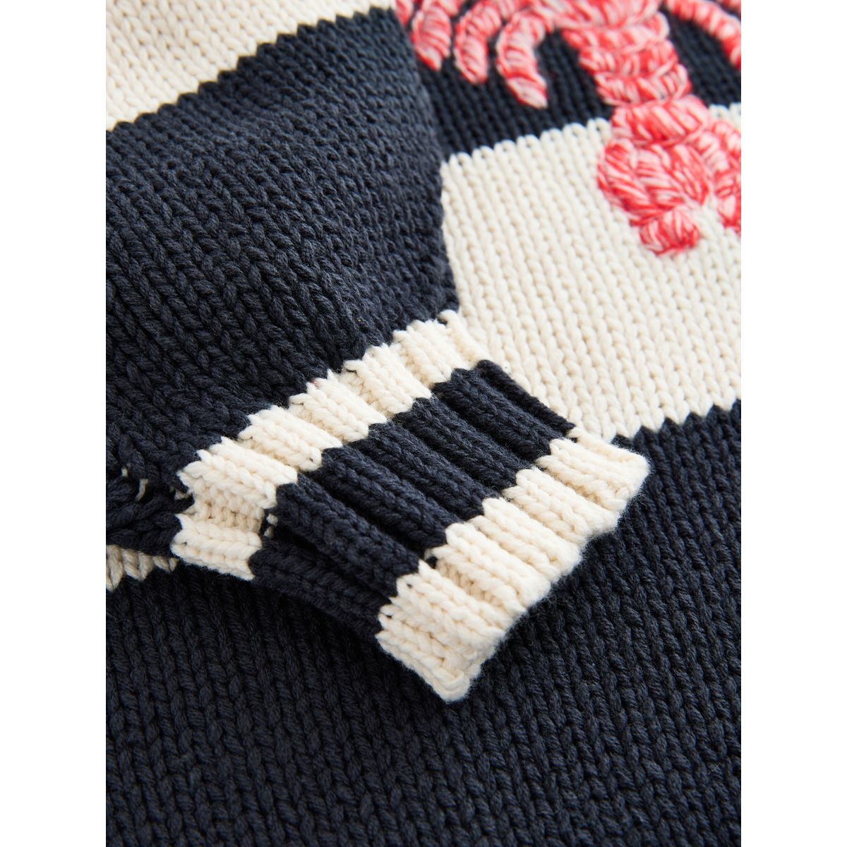 Pull à épaules dénudées en coton majoritaire rayures homard marine/blanches, NEXT