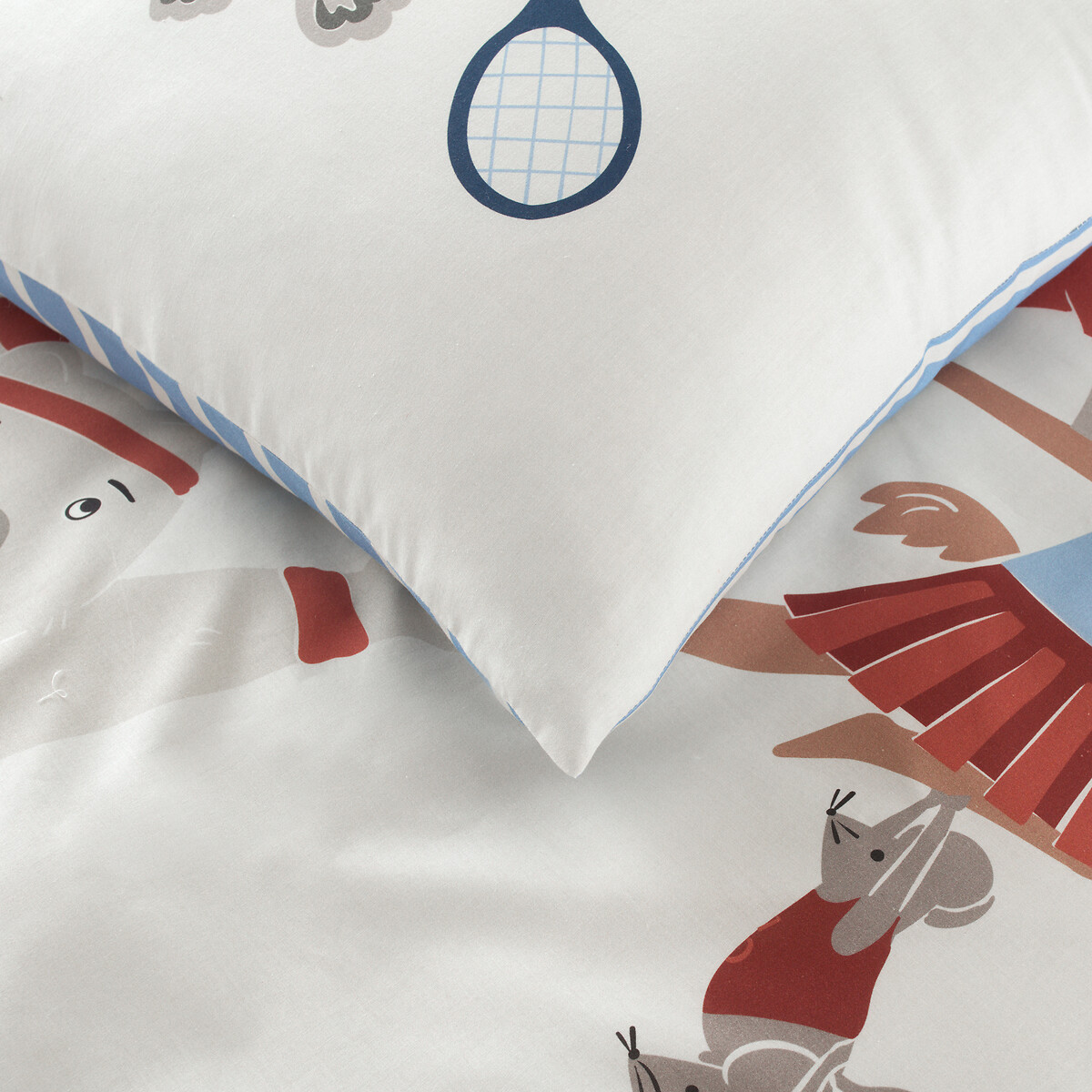 Neilo Child's Pillowcase in 30% Recycled Cotton ecru/blue, LA REDOUTE INTERIEURS