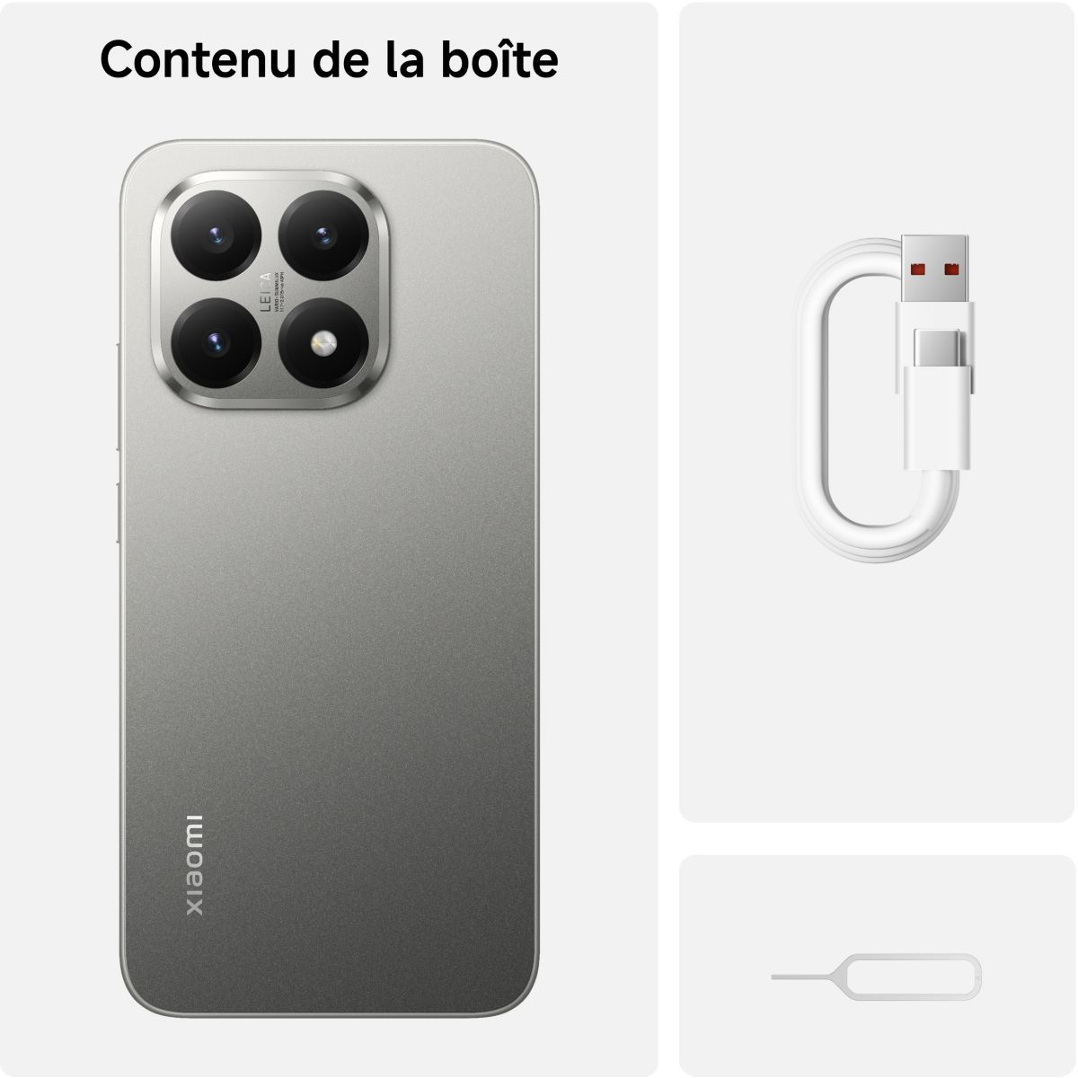 Smartphone 15T conçu avec Leica 5G 256Go Gris couleur unique, XIAOMI