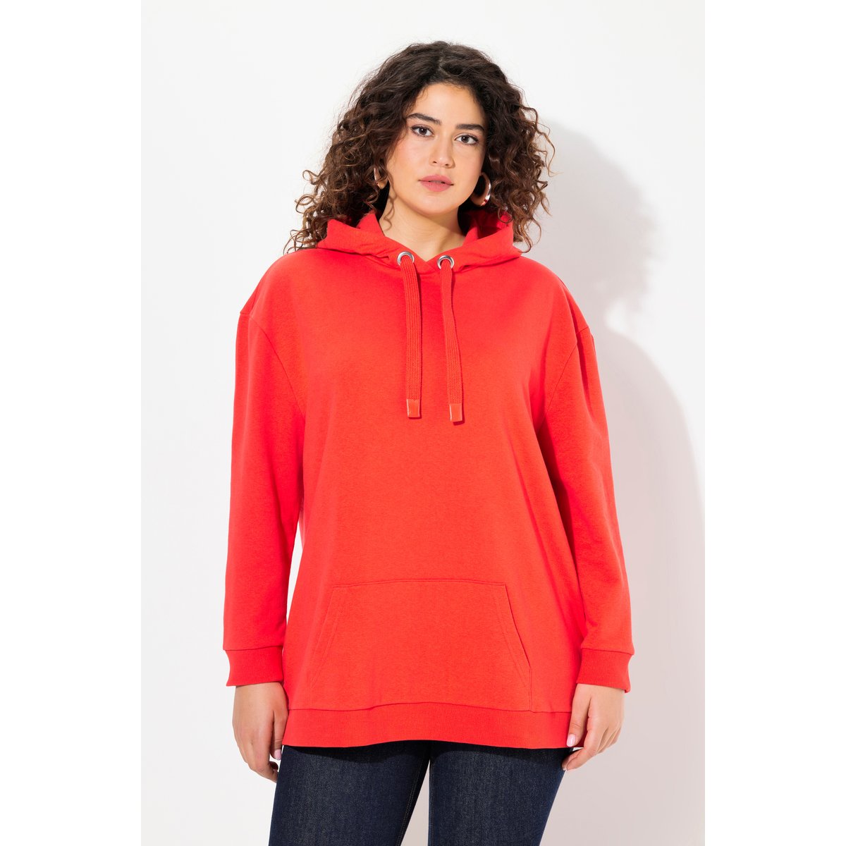 Sweat-shirt à capuche oversized rouge hibiscus, ULLA POPKEN