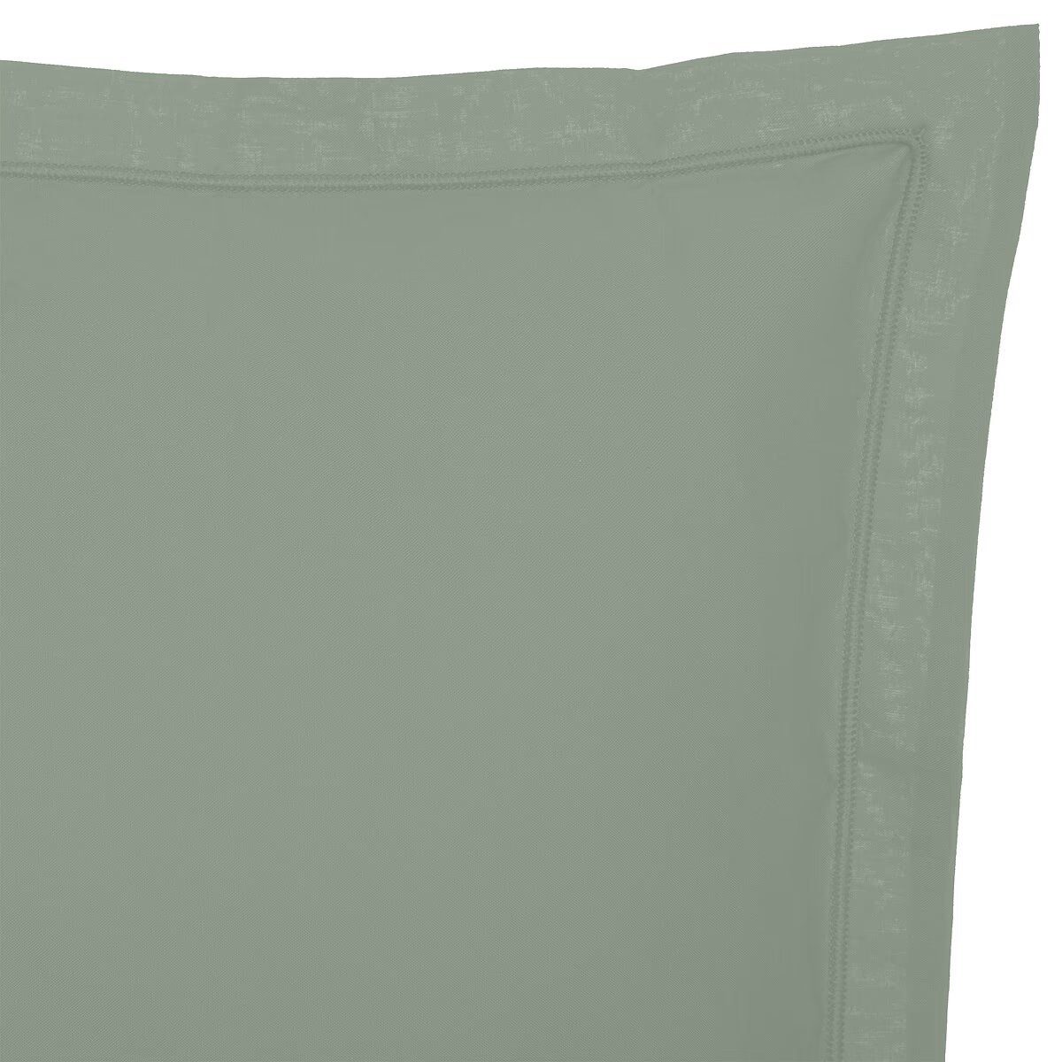 Taie d'oreiller en percale de coton uni Harmonie gris, EDEN