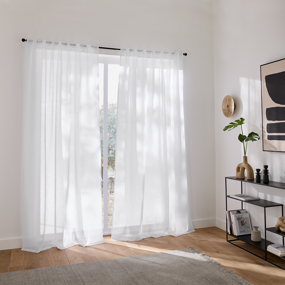 Lot de 2 voilages pattes cachées, Majo blanc, LA REDOUTE INTERIEURS