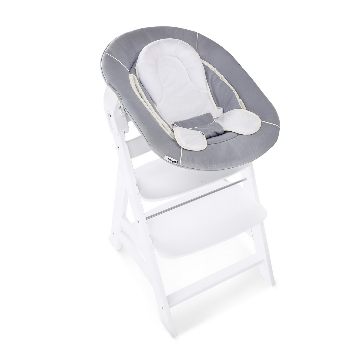 Transat balancelle pour chaise haute évolutive Alpha 2 en 1 marron gris, HAUCK