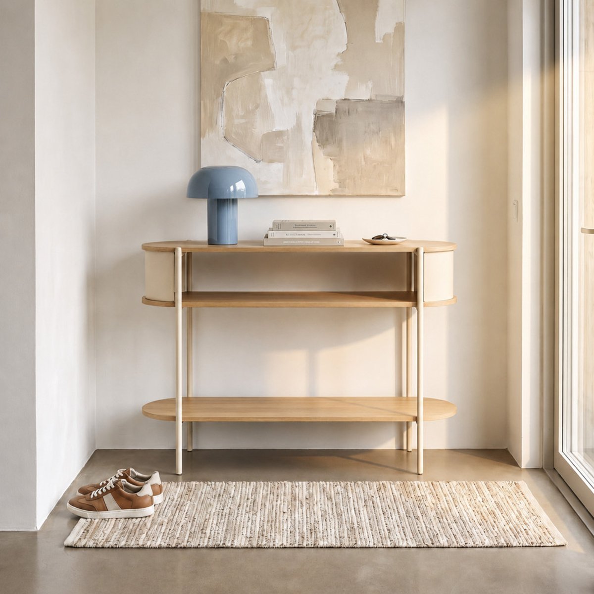 Console en bois et métal L100cm- PACO beige, DRAWER