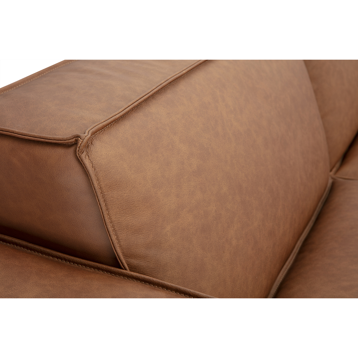 Canapé d'angle modulable 5 places en tissu effet velours texturé beige SPLIT marron, MILIBOO