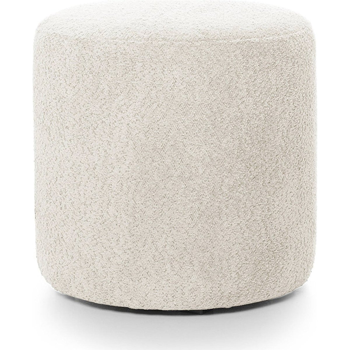 Pouf rond tissu bouclé collection SEPPIO blanc, RECOLLECTION