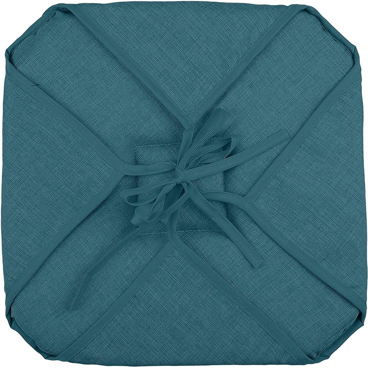 Galette de chaise 4 rabats chinée anthracite, EDEN