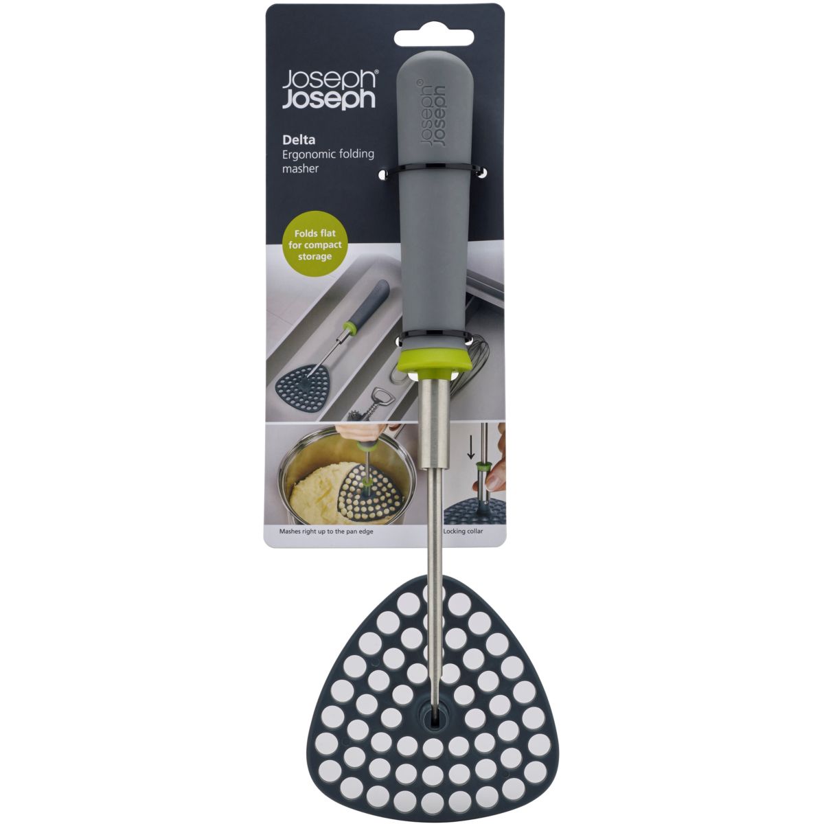 Presse purée PLIABLE ERGONOMIQUE gris, JOSEPH JOSEPH