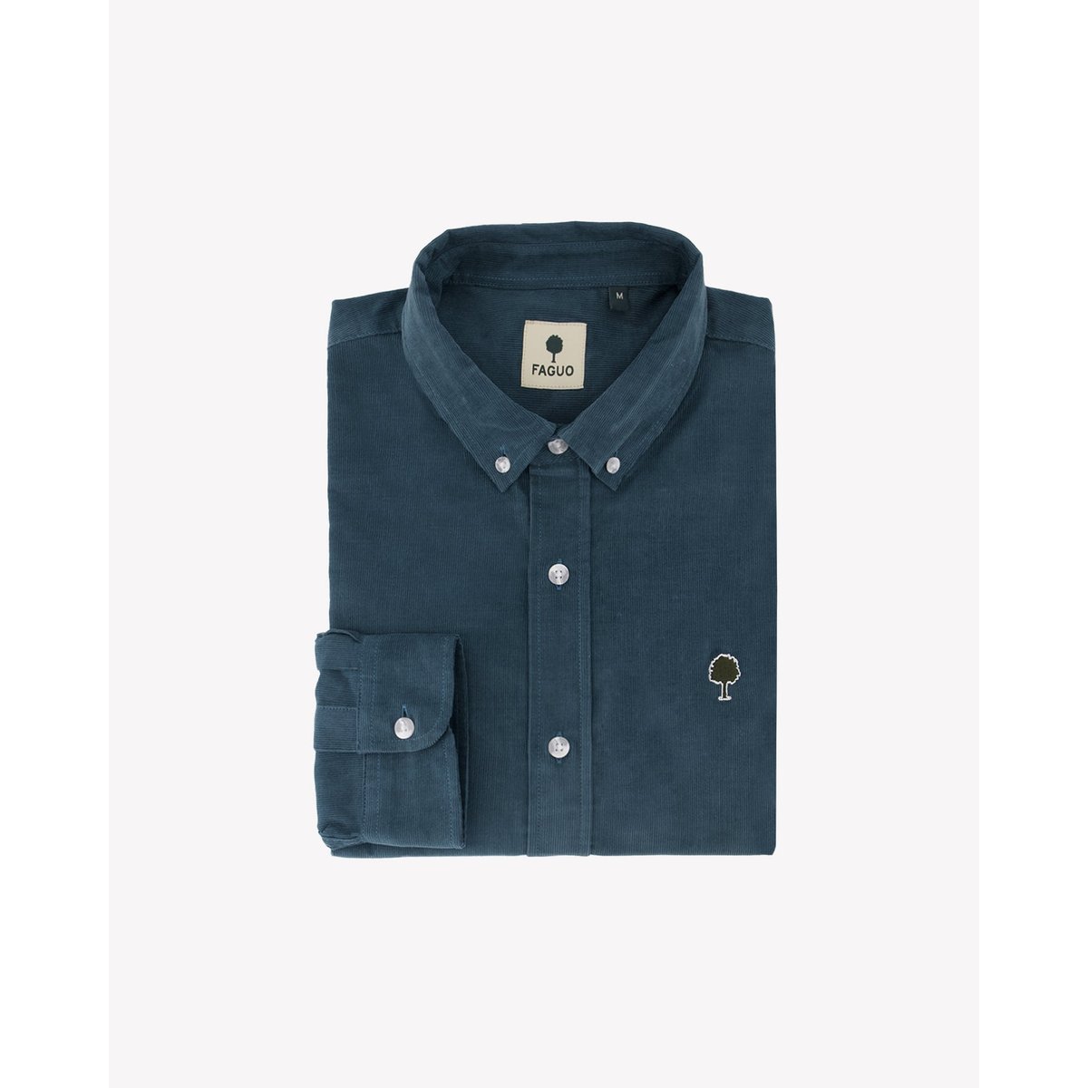 Chemise en velours côtelé bleu, FAGUO