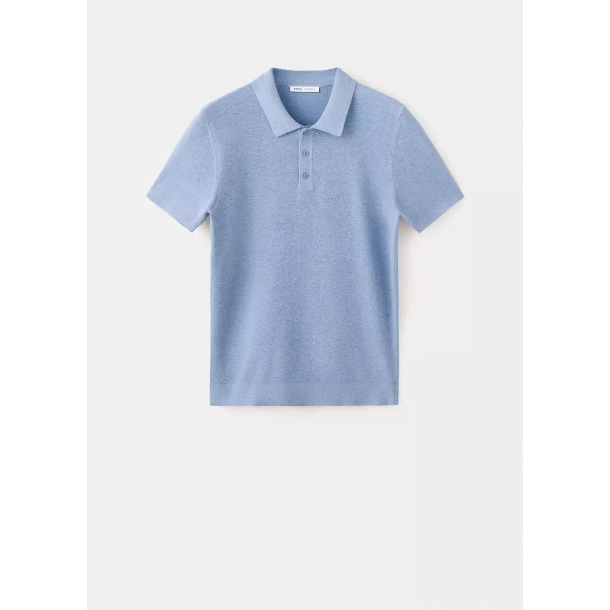 Polo mélange coton maille fine bleu, MANGO MAN