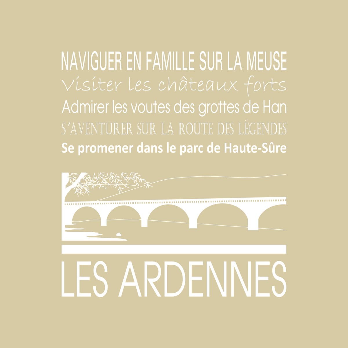Tableau Mural Les Ardennes RÉGIONALISME tableaux sur toile-beige, CEANOTHE
