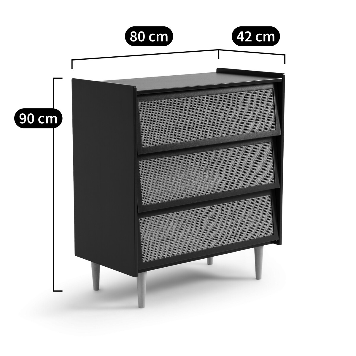 Cassettiera in vimini a 3 cassetti, Kaya verderame, LA REDOUTE INTERIEURS