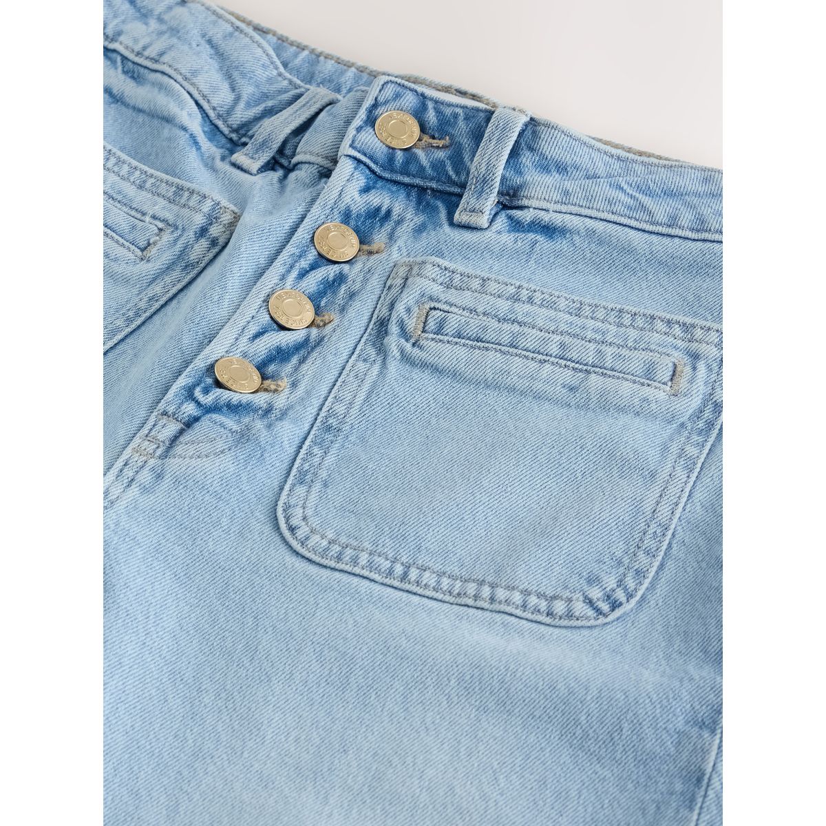 Jean large coupe sablier à poche plaquée bleu clair, NEXT