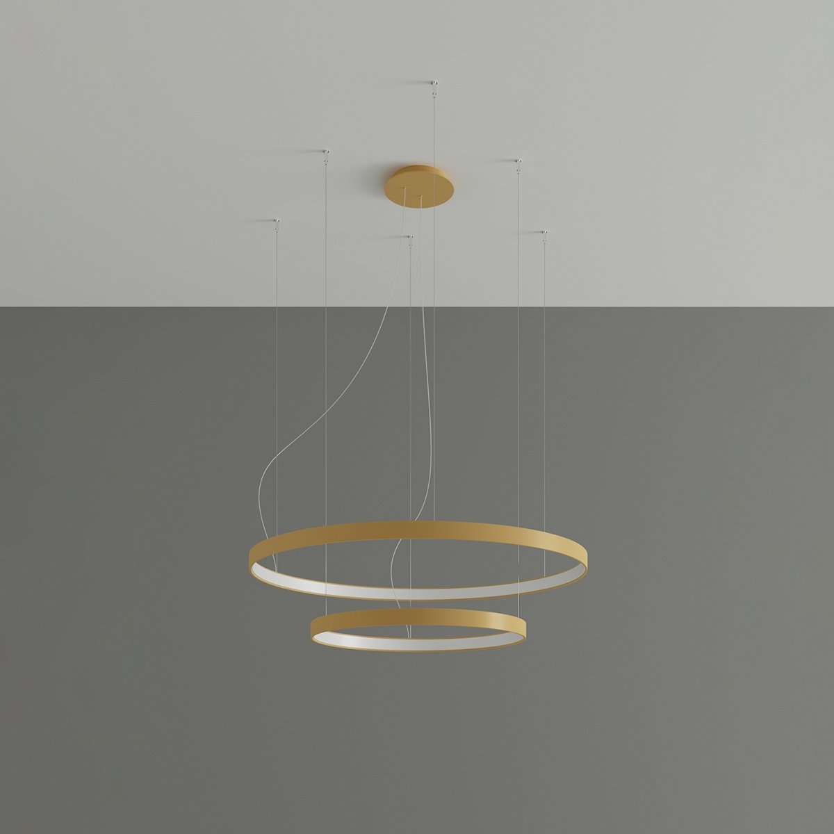 Lustre Aluminium Doré LED 2 Rio doré, EDEN
