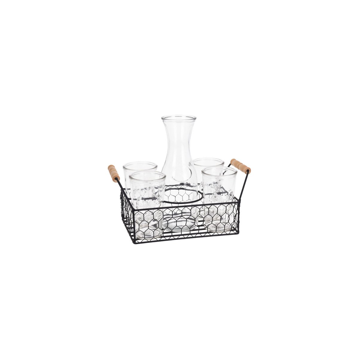 Coffret Jus de Fruit 4 Verres + 1 Carafe en Verre transparent, WADIGA