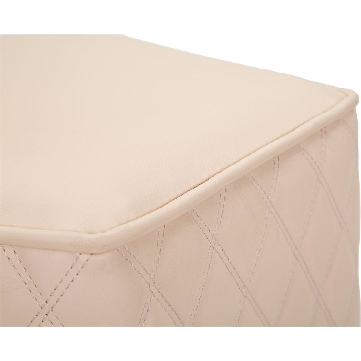 Pouf pentagonal matelassé base lumineuse GLAM rose et doré, RECOLLECTION