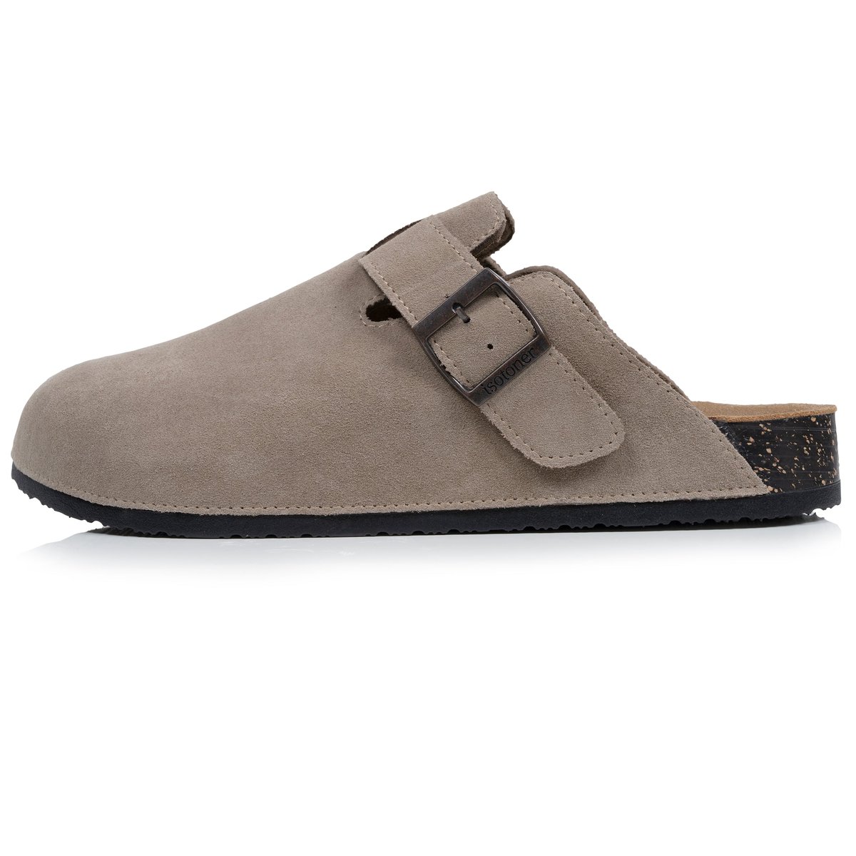 Sabots semelle intérieure cuir extra-flex - patch talon confort beige, ISOTONER