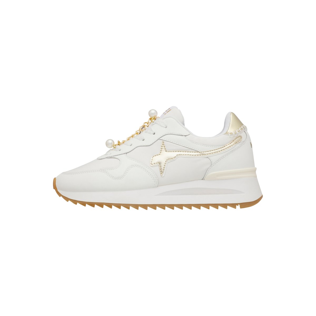 Sneakers en tissu technique et cuir YAK-W. blanc-platine-blanc, W6YZ