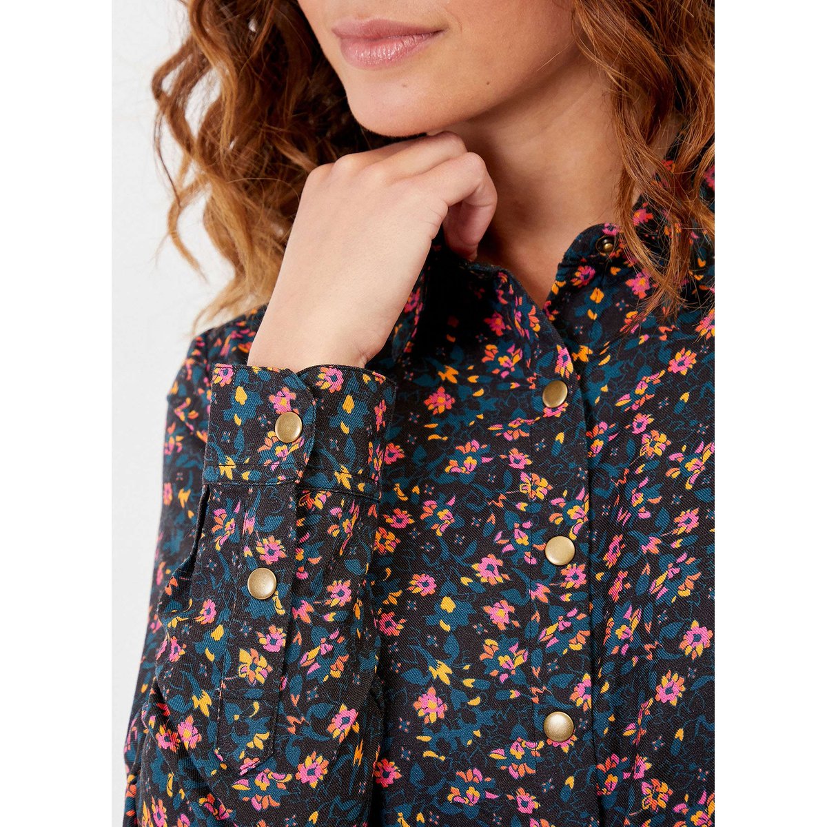 Chemise fluide imprimée FEBINE noir hindi, LA FIANCÉE