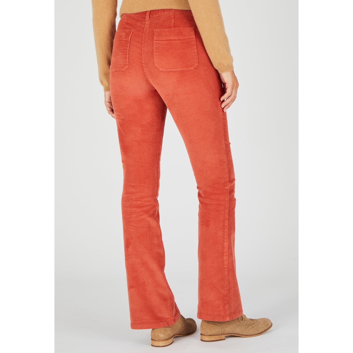 Pantalon flare velours rose abricot, DAMART