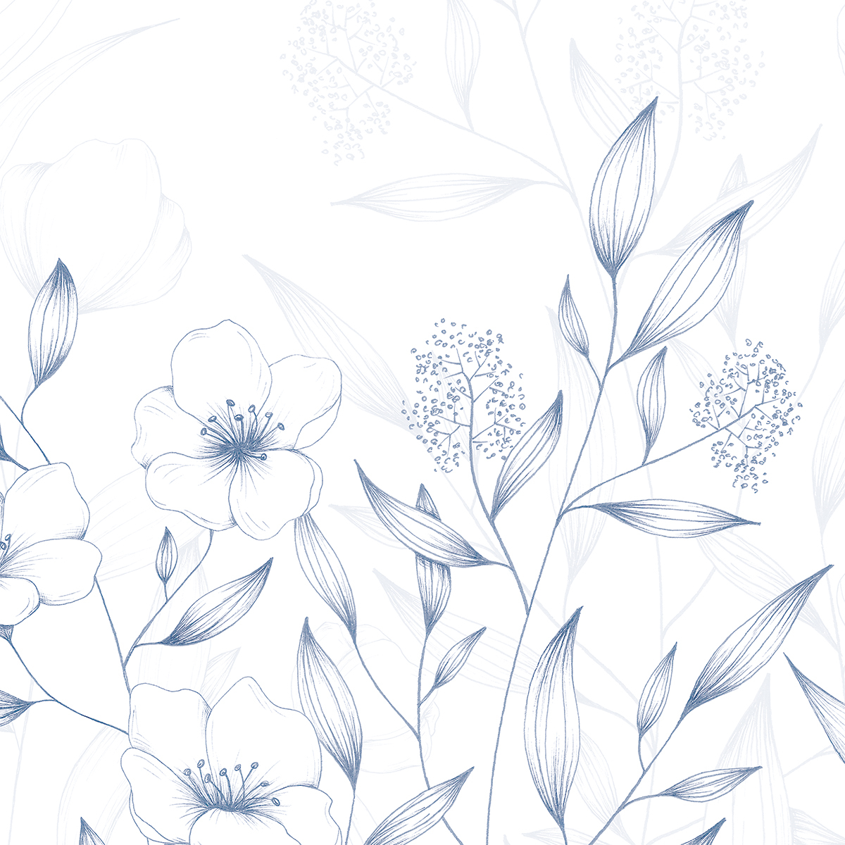 Papier peint panoramique Printemps, Bleu 375 x 250cm bleu, ACTE DECO