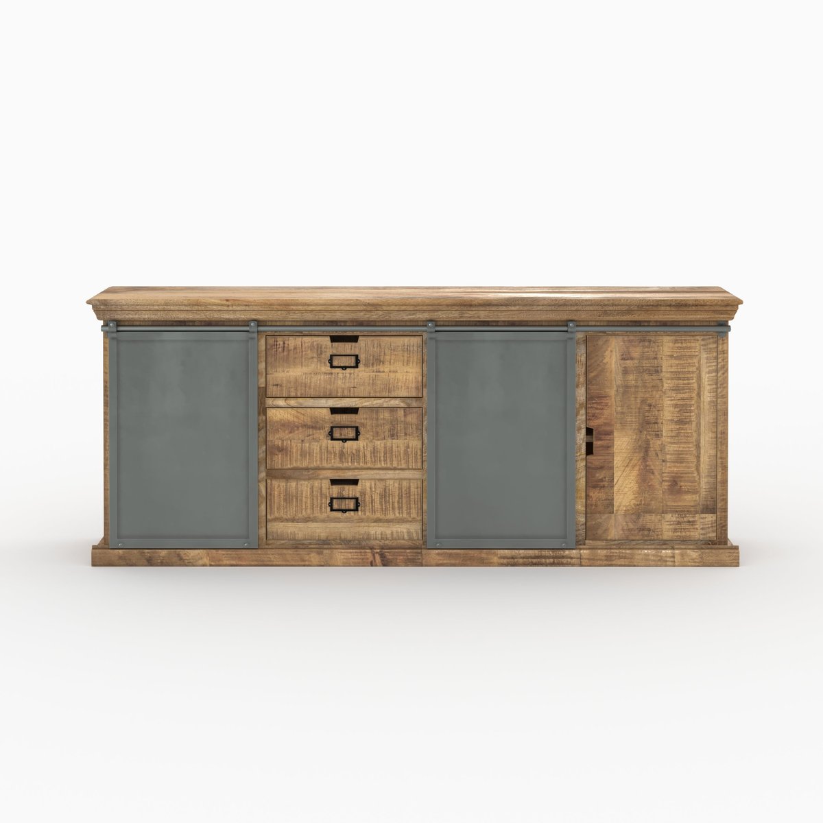 Ensemble 2 buffets en bois de manguier - TABUK marron, MAISON PAVANE