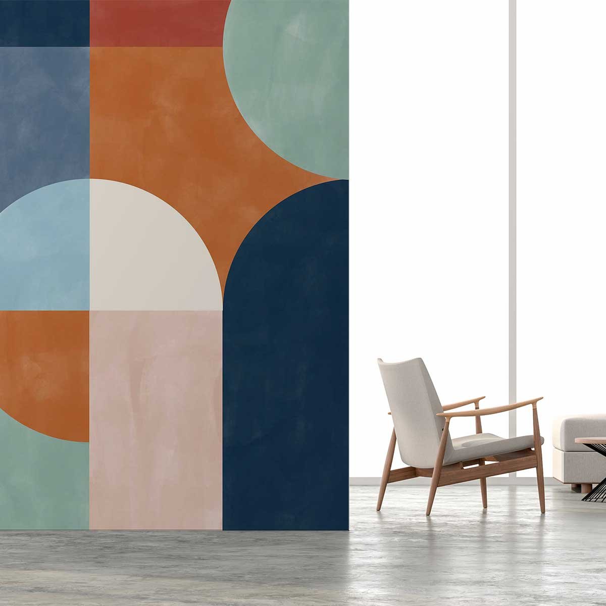 Papier peint bleu intissé, HEXOA