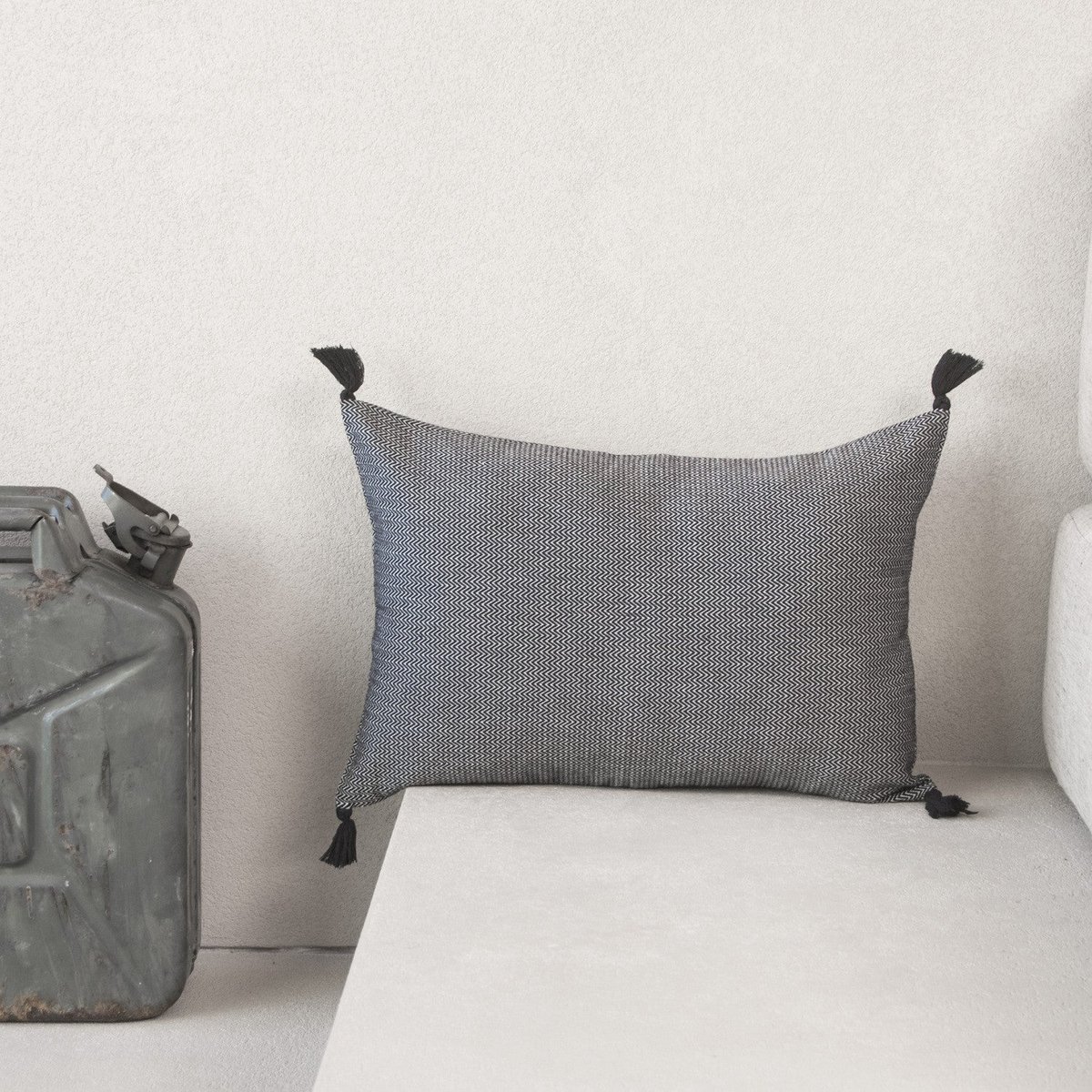 Coussin coton STOCKHOLM noir, FEBRONIE