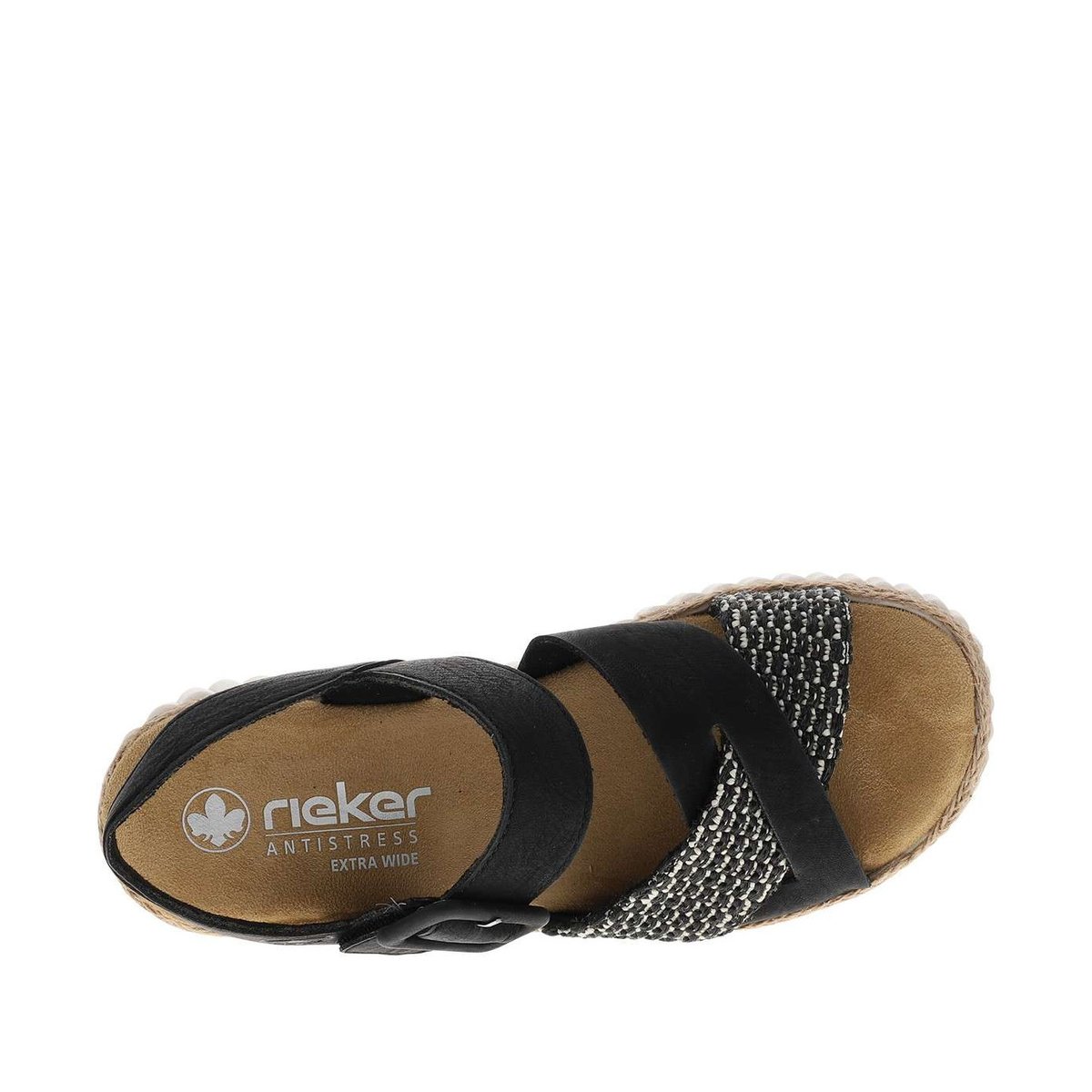 Nu-pieds/sandales femme noir noir, RIEKER