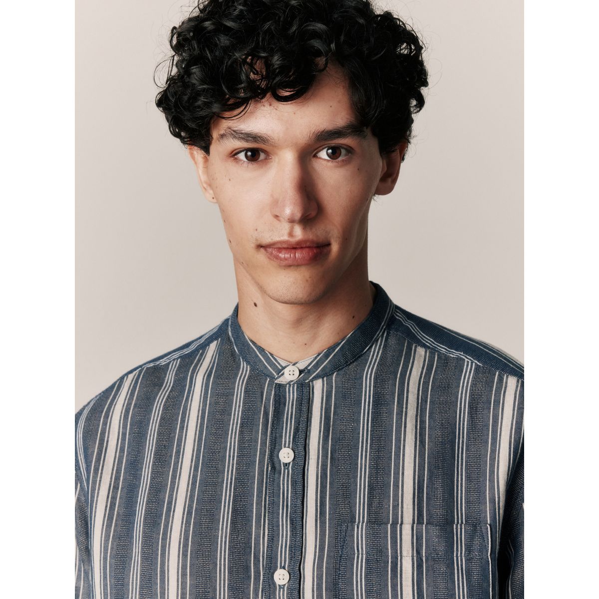 Chemise manches longues rayée bleu, NEXT