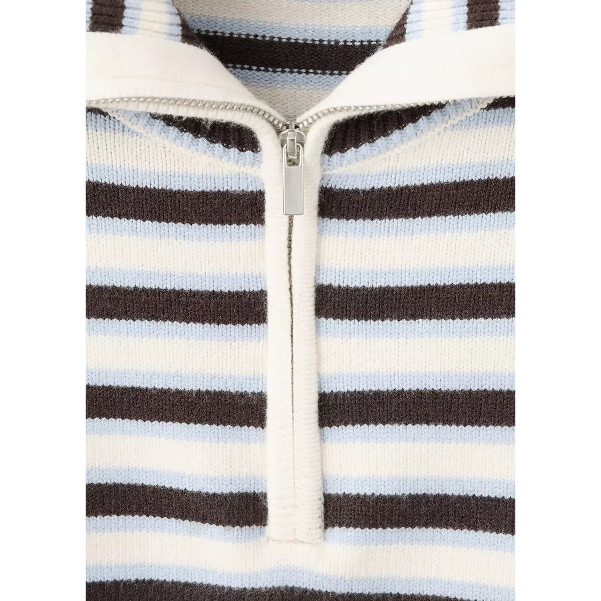 Pull-over rayures col montant chocolat, MANGO