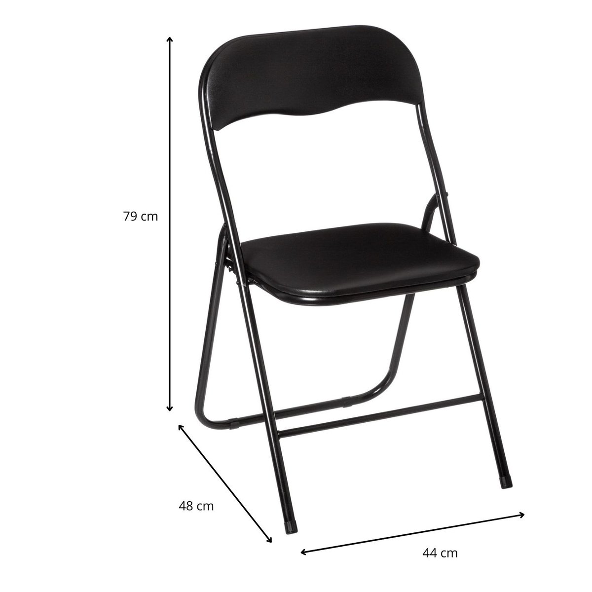 Lot de 6 chaises pliantes en PVC noir, TOILINUX