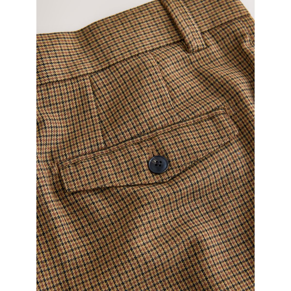 Pantalon élégant texturé dent de chiot brune, NEXT